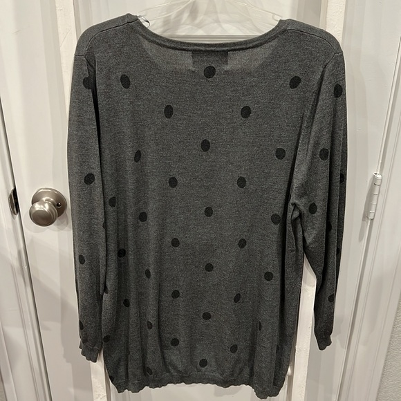 Absolutely Creative Worldwide Brand Dark Grey w/Black Spots Women’s Blouse Sz 1X - Picture 6 of 6